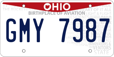 OH license plate GMY7987