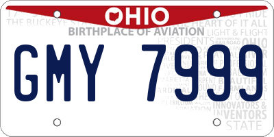 OH license plate GMY7999