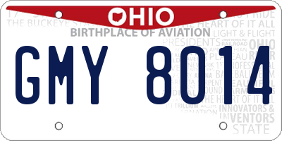 OH license plate GMY8014