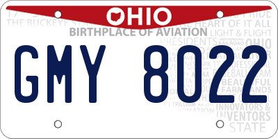 OH license plate GMY8022