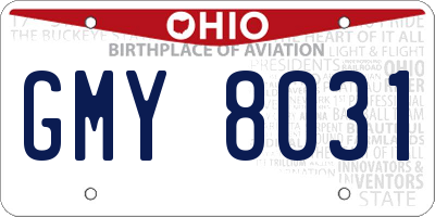 OH license plate GMY8031