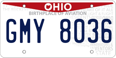 OH license plate GMY8036