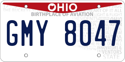 OH license plate GMY8047