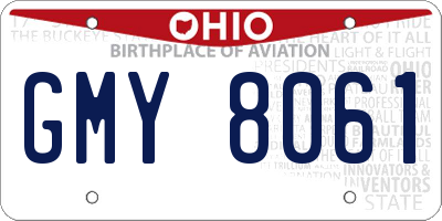 OH license plate GMY8061