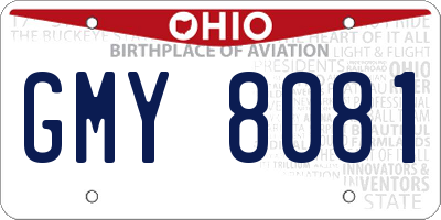 OH license plate GMY8081