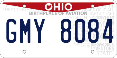 OH license plate GMY8084