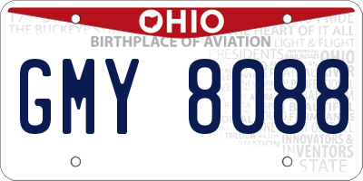 OH license plate GMY8088