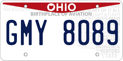 OH license plate GMY8089