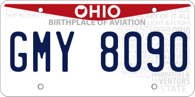 OH license plate GMY8090