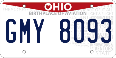 OH license plate GMY8093