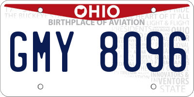 OH license plate GMY8096