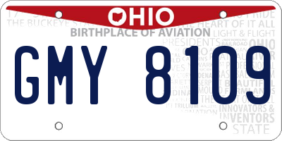 OH license plate GMY8109