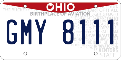 OH license plate GMY8111