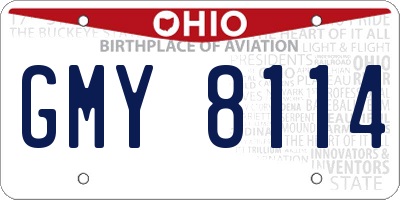 OH license plate GMY8114