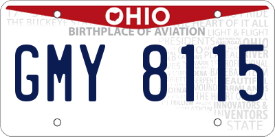 OH license plate GMY8115