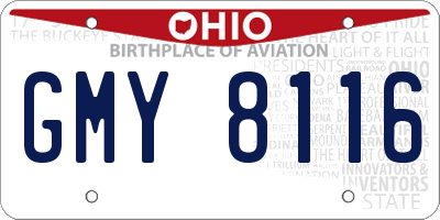 OH license plate GMY8116