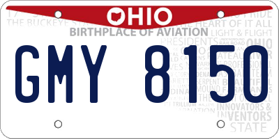 OH license plate GMY8150