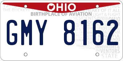 OH license plate GMY8162