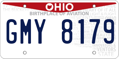 OH license plate GMY8179