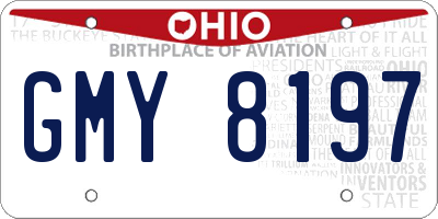OH license plate GMY8197