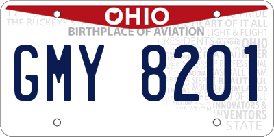 OH license plate GMY8201
