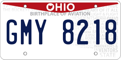 OH license plate GMY8218