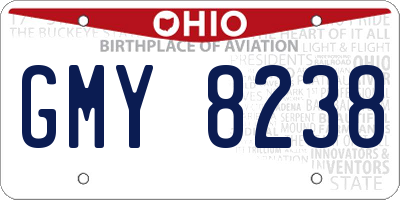 OH license plate GMY8238