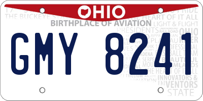 OH license plate GMY8241