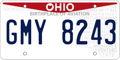 OH license plate GMY8243