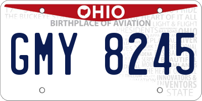 OH license plate GMY8245