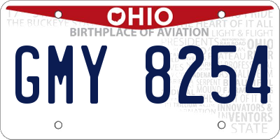 OH license plate GMY8254