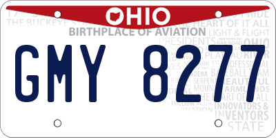 OH license plate GMY8277