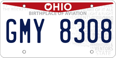 OH license plate GMY8308
