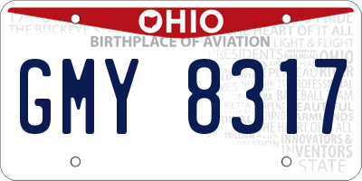 OH license plate GMY8317