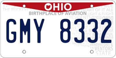 OH license plate GMY8332