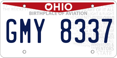 OH license plate GMY8337