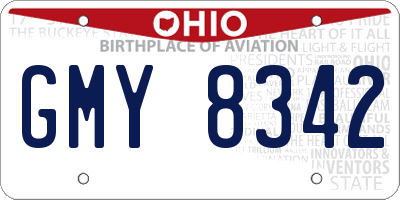 OH license plate GMY8342