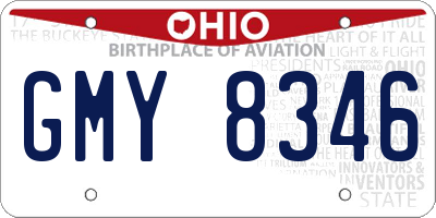OH license plate GMY8346