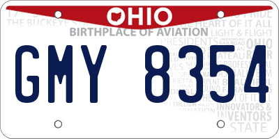 OH license plate GMY8354