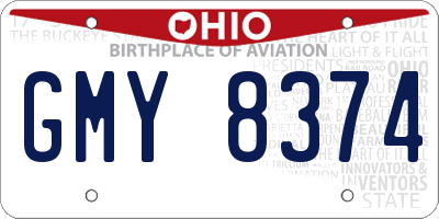 OH license plate GMY8374