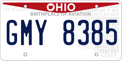 OH license plate GMY8385