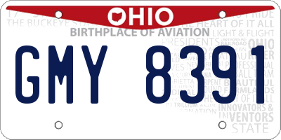 OH license plate GMY8391