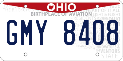 OH license plate GMY8408