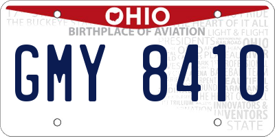 OH license plate GMY8410