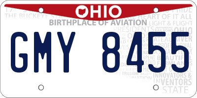 OH license plate GMY8455