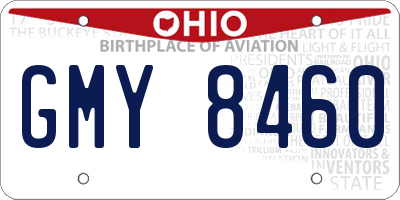 OH license plate GMY8460