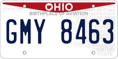 OH license plate GMY8463