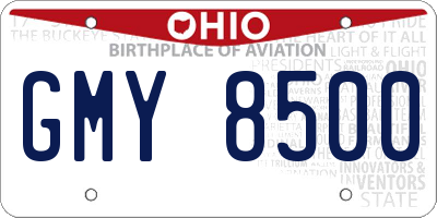 OH license plate GMY8500