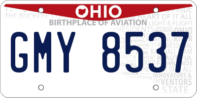 OH license plate GMY8537