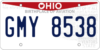 OH license plate GMY8538